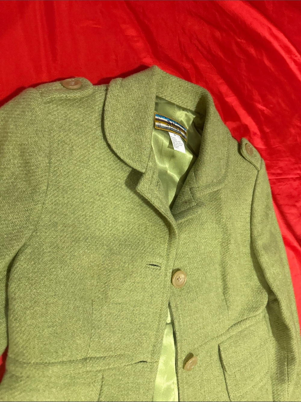 WOW POSHMARK - Authentic Allen Green Tweed Style Blazer
